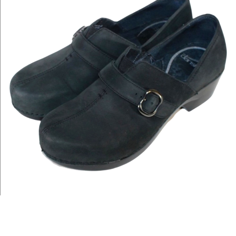 DANSKO Black Nubuck Leather Slip On Clog 40 9